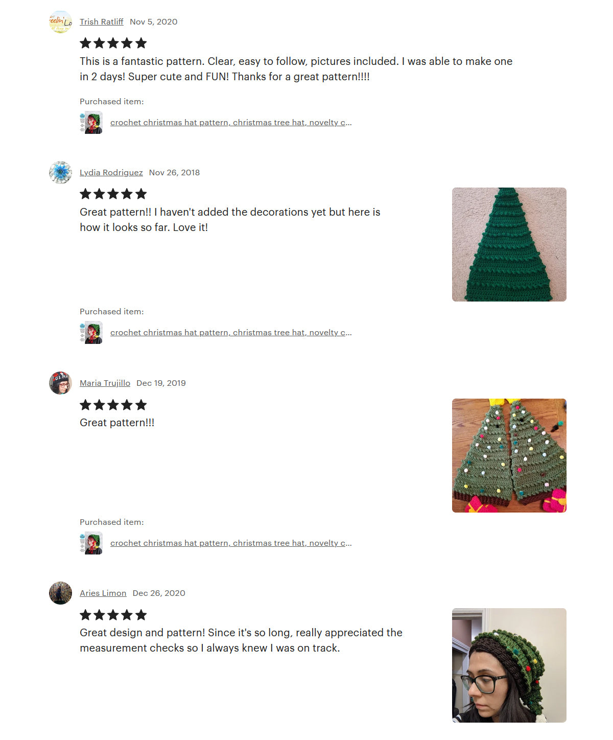 Crochet Pattern: Christmas Tree Hat